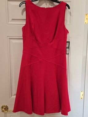 Ralph Lauren Magenta Fuschia Sleeveless Fit-and-Flare Dress